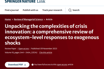 Unpacking the complexities of crisis innovation: a comprehensive review of ecosystem-level responses to exogenous shocks