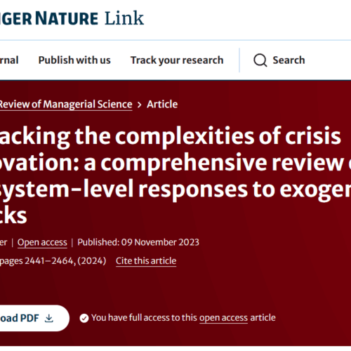 Unpacking the complexities of crisis innovation: a comprehensive review of ecosystem-level responses to exogenous shocks